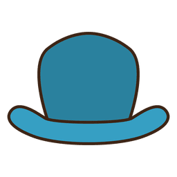 Flat stroke blue hat PNG Design