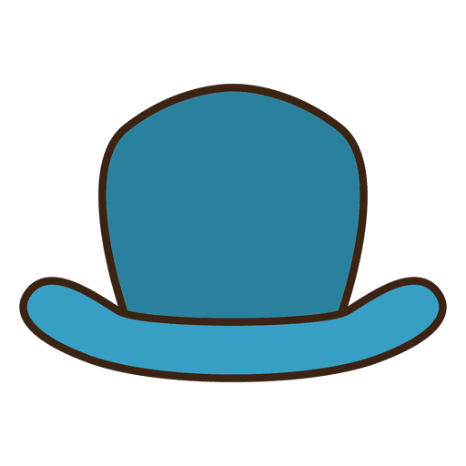 Blauer Hut mit flachem Strich PNG-Design