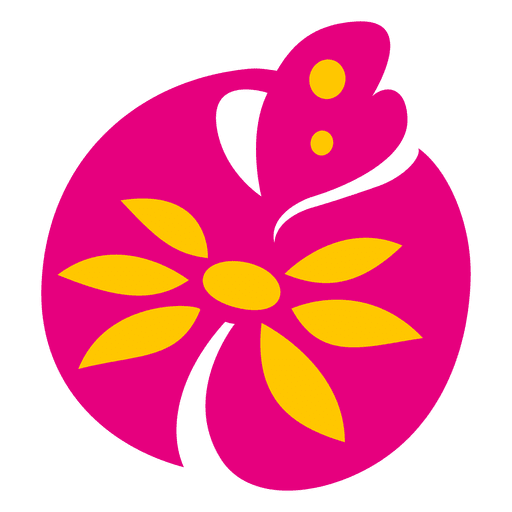 Rosa Blumenpflanzenikone PNG-Design