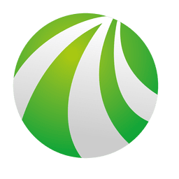 Ícone de curvas verdes em órbita Desenho PNG