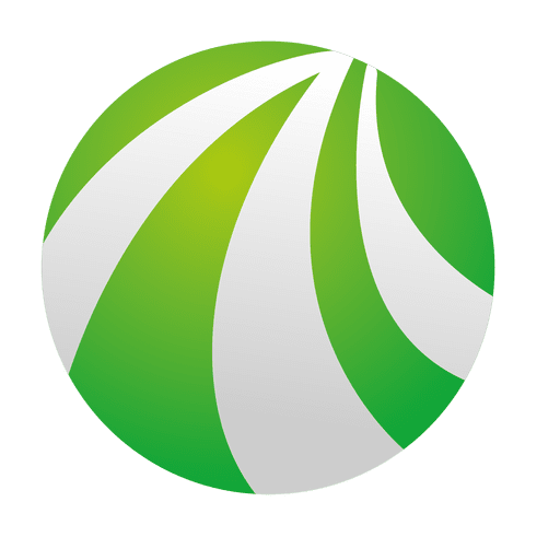 Green curves orbit icon PNG Design