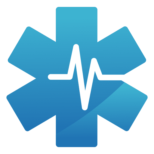 Heartbeat star medical logo PNG Design