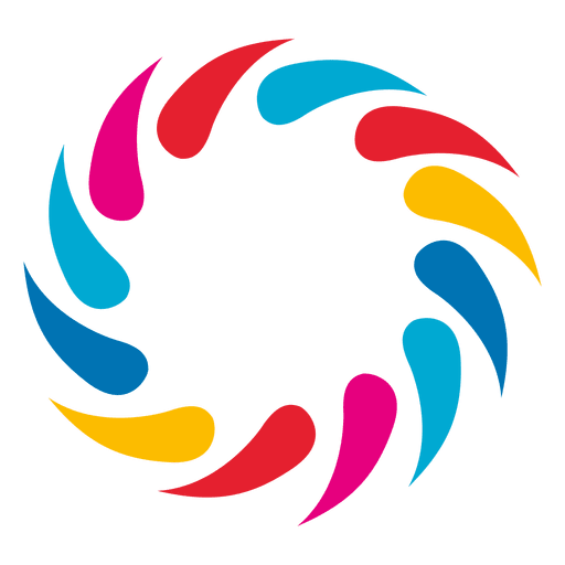 Logotipo de c?rculo de remolinos multicolor