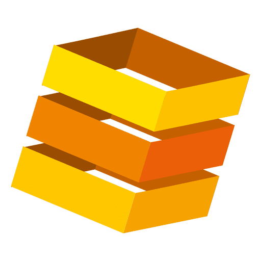 Orange 3d boxes logo - Transparent PNG & SVG vector file