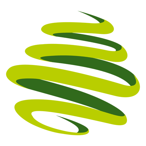 Logotipo de remolinos verdes girando Diseño PNG