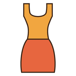 Stroke laranja vestido de roupas Desenho PNG Transparent PNG