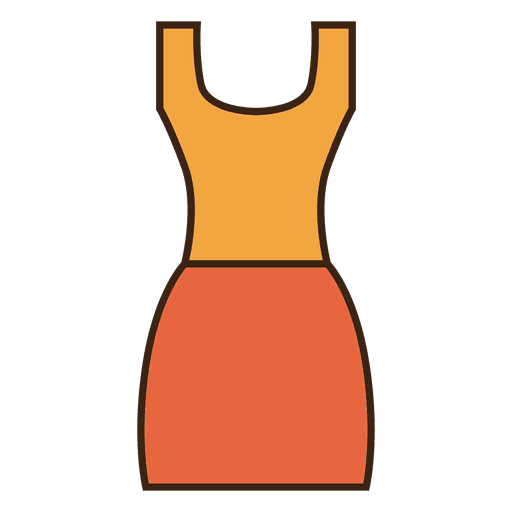 Stroke laranja vestido de roupas Desenho PNG