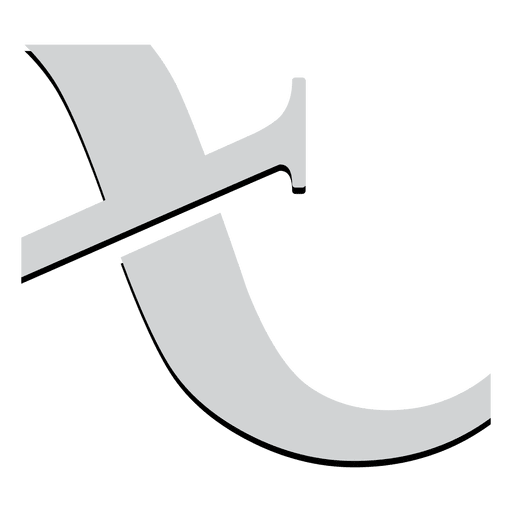 T abgewinkelter Alphabet-Isotyp PNG-Design