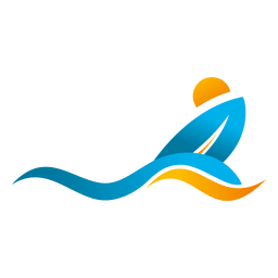 Wave surfing beach logo PNG Design