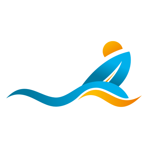Wave surfing beach logo PNG Design