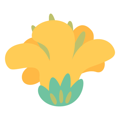 Yellow flower doodle icon PNG Design