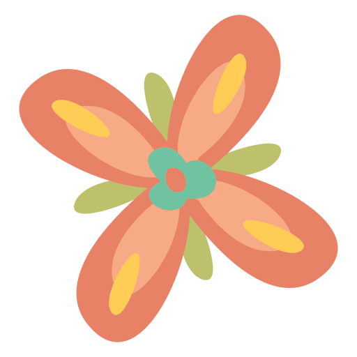 Doodle de flor plana colorida