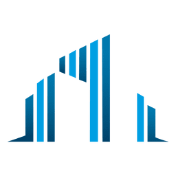 Blue bars buildings icon Blue bars buildings icon