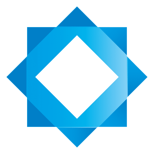 Logo cuadrado azul estrella Diseño PNG
