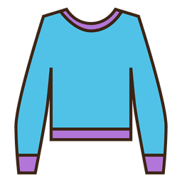 Ropa suéter azul trazo Diseño PNG