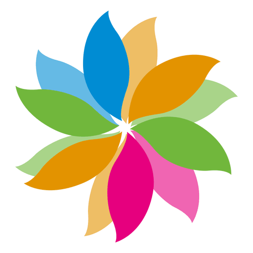 Colorful floral leaf icon