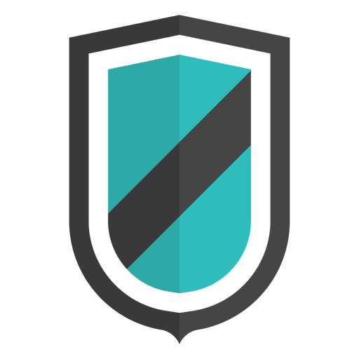 Flaches Schild-Emblem PNG-Design
