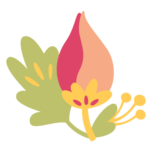 Flache Blume Gekritzelillustrationspflanze PNG-Design
