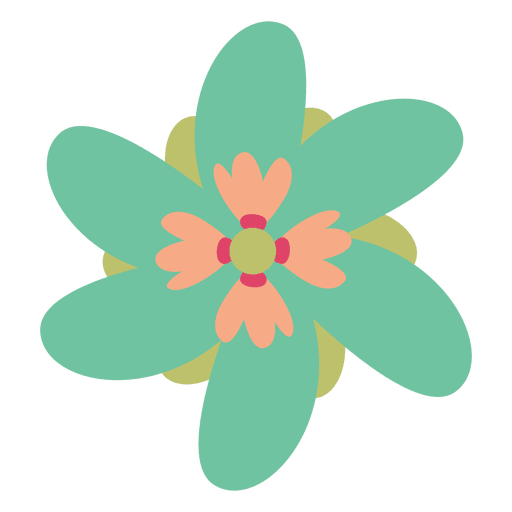 Grüne Blume Gekritzelillustration PNG-Design