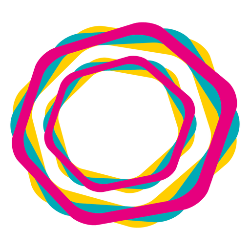 Icono de trazos coloridos hexagonales Diseño PNG