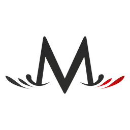 M Buchstaben wirbelt Isotyp PNG-Design
