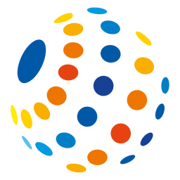 Multicolor bubbles globe icon PNG Design