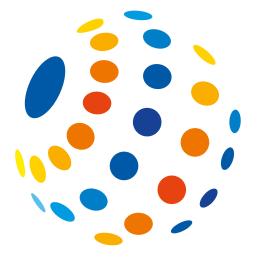Multicolor bubbles globe icon PNG Design