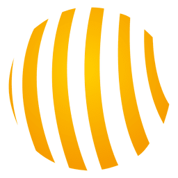 Icono de órbita espiral naranja Diseño PNG