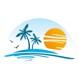 Beach island landscape logo PNG Design Transparent PNG