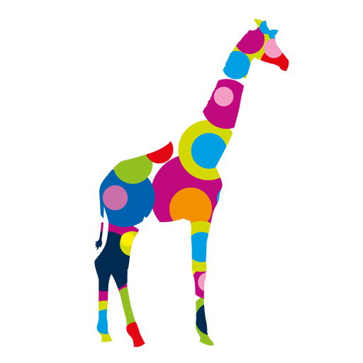 Logotipo da girafa com c?rculos coloridos