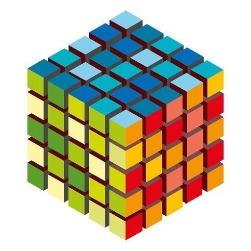 Logotipo de cubos de colores Diseño PNG