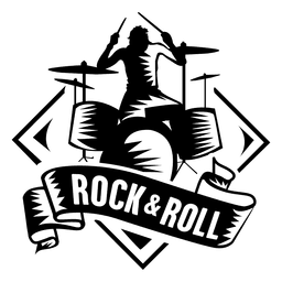 Drummer musical logo PNG Design