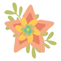Doodle de flor plana Transparent PNG