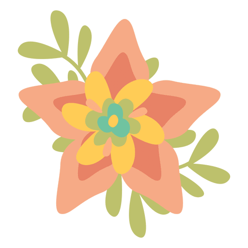 Flat flower doodle PNG Design