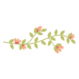 Ilustración de doodle de hojas de flor Diseño PNG