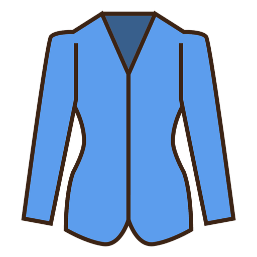 Icono de ropa blazer azul trazo Diseño PNG