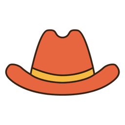 Stroke orange cowboy hat Transparent PNG