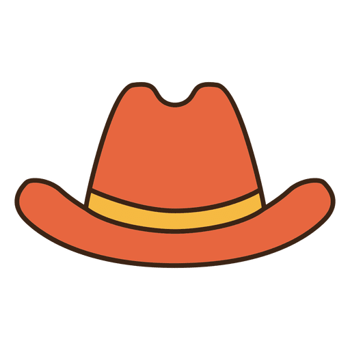 Stroke orange cowboy hat PNG Design