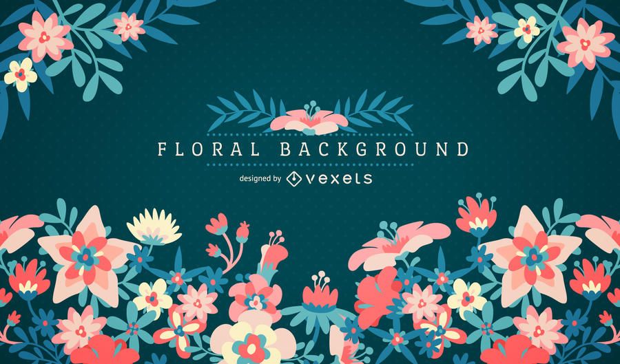 Fondo floral con fram Fondo floral con fram