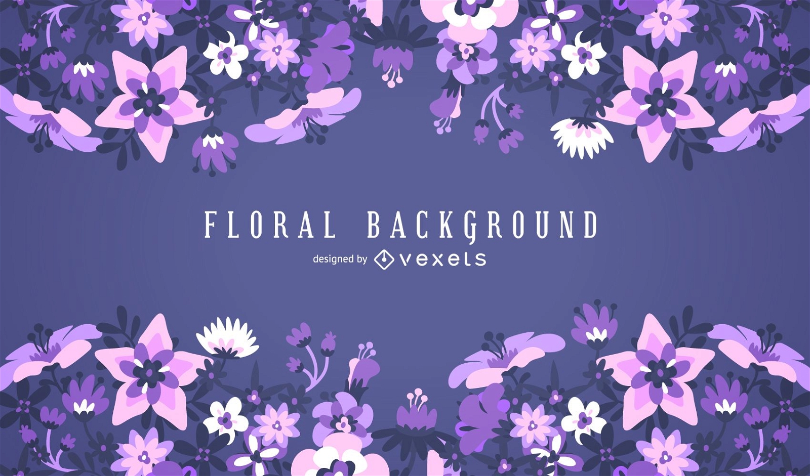 Purple floral background frame