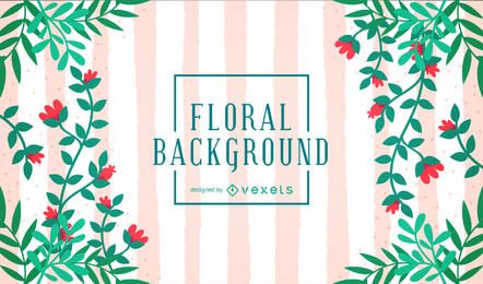 Cute floral background with stripes Cute floral background with stripes