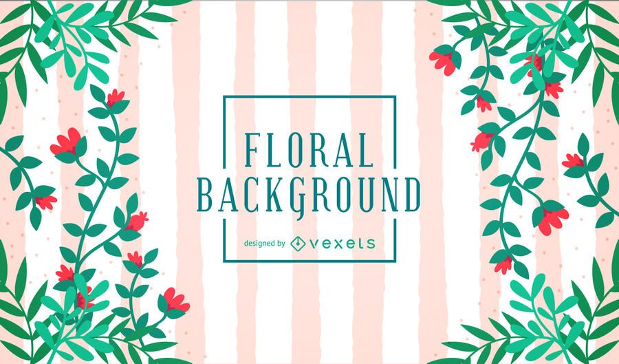 Cute floral background with stripes Cute floral background with stripes