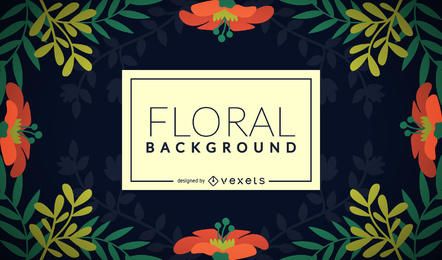 Fondo floral plano del marco Fondo floral plano del marco