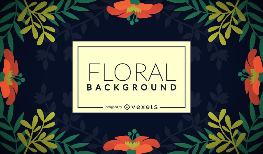 Flat floral frame background Flat floral frame background