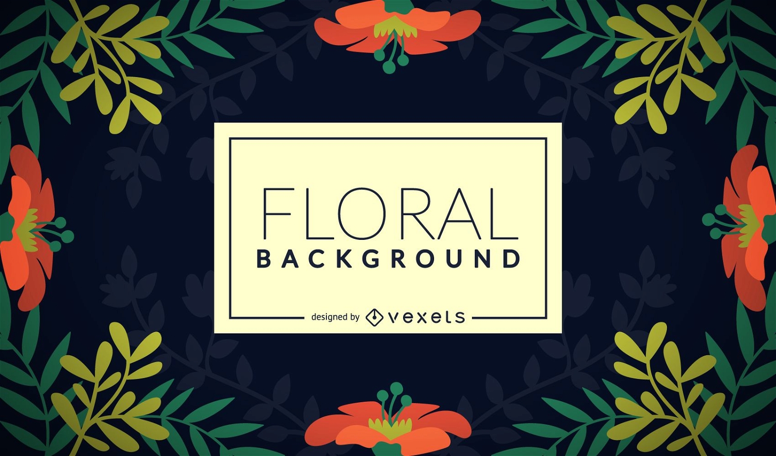 Flat floral frame background 