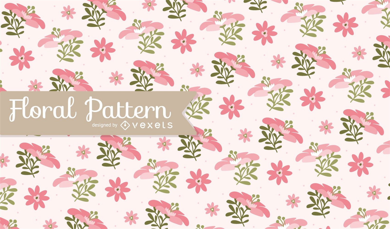 Pink floral pattern background