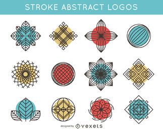 Pacote de traços e logotipo abstrato