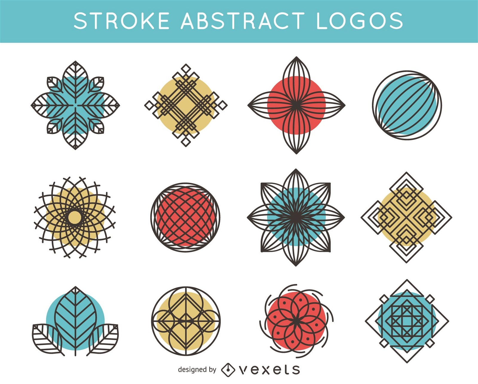 Stroke and abstract logo pack