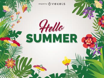 Hello summer poster design Hello summer poster design