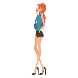 Attractive girl talking phone PNG Design